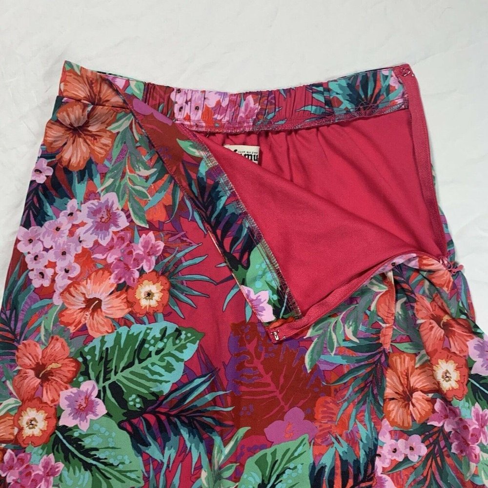 Show Me Your Mumu Pink Aloha Flirt Skirt Faux Wrap Midi Tropical Small - Picture 6 of 8